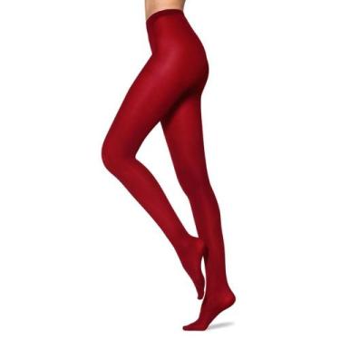 Imagem de Meia Calça Feminina Selene Fio 40 Opaca Elastano 9650, Vermelho, P