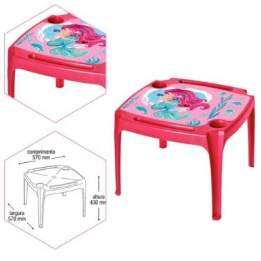 Imagem de Mesa Mesinha Infantil Para Atividades E Educativa Cor Rosa - Arqplast