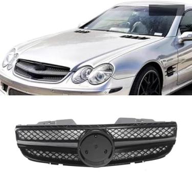 Imagem de Grade de para-choque de carro tiras decorativas kit de corpo grade de corrida grade de para-choque dianteiro para SL Class R230 AMG 2007-2009
