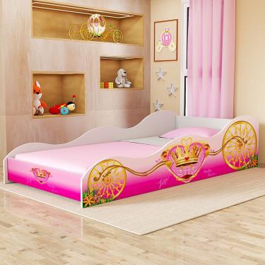 Imagem de Cama Solteiro Carruagem MDF Design Lúdico para Meninas