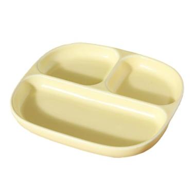 Imagem de Vento nórdico doméstico simples e requintado cor sólida moldura de cor sob o vidrado placa redutora de gordura - amarelo leite