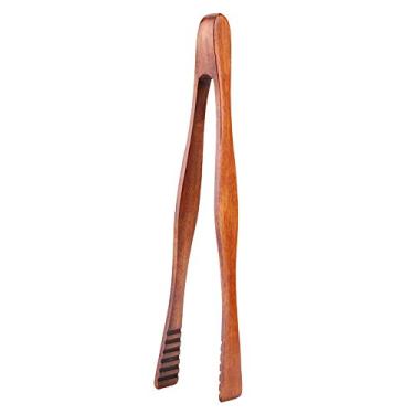 Imagem de Conjunto de torradeiras de madeira Cffuvros, pinças de cozinha de madeira para pão, torrada, bife que serve clipe de cozinha resistiva ao calor com alimentos com aperto suave