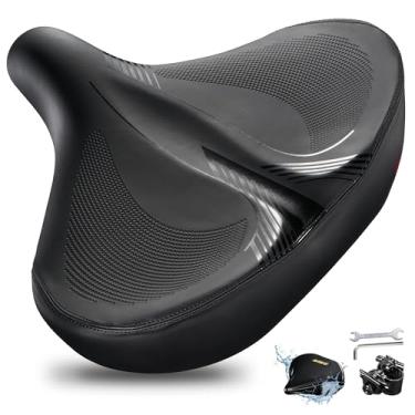 Imagem de DAWAY Assento de bicicleta extra largo W60 – selim de espuma viscoelástica ultra confortável para passeios ao ar livre em ambientes internos, ergonômico, com amortecedores, ajuste universal para
