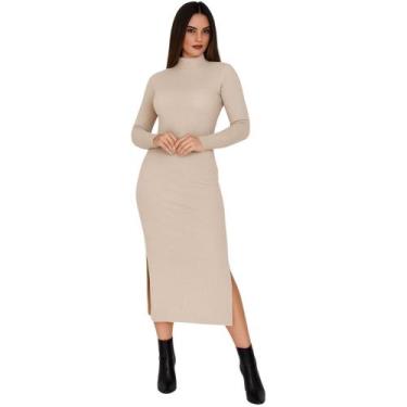 Imagem de Vestido Manga Longa Gola Alta Inverno Midi -c3 VESTIDO PATRÍCIA - BELL