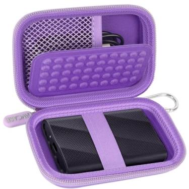 Imagem de Capa compatível com disco rígido externo Samsung T9/ T7/T7 Shield SSD portátil de 1 TB 2 TB 4 TB, suporte organizador de transporte de viagem para unidades de estado sólido e cabo USB (apenas caixa) -