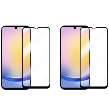 Imagem de 2 Películas de Vidro Temperado 3D Full Cover para Samsung Galaxy A25, Proteção Total da Tela, Anti-impacto, 9H, Transparente
