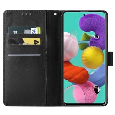 Imagem de Capa Capinha Carteira Flip Couro Compatível Samsung Galaxy A51 Premium (PRETO)