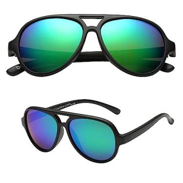 Imagem de Polarspex Pilot Óculos de sol infantis polarizados dobráveis para meninos e meninas – sem BPA, Matte Black | Polarized Kryptonite, Small
