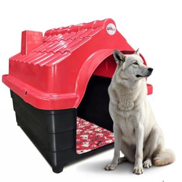 Imagem de Casa De Cachorro Plástica Grande N8 Injetada com Colchão Mec (Vermelho, Nº 08)