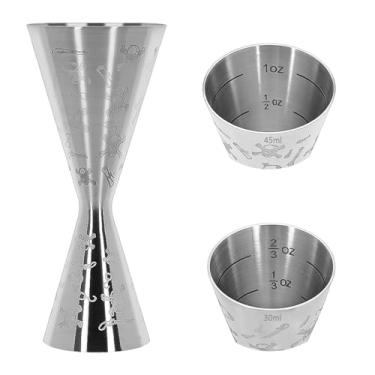 Imagem de Skull Jigger profissional de fundição integrada para barman, coqueteleira japonesa premium 304 aço inoxidável premium e resistente 30 ml - 45 ml com dimensões internas (28,3 g-1 1/56.7 g)