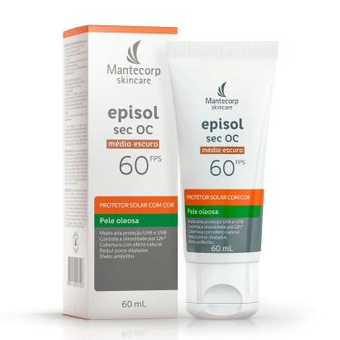 Imagem de Protetor Solar Episol Sec OC com Cor Pele Oleosa Médio Escuro FPS 60 60ml