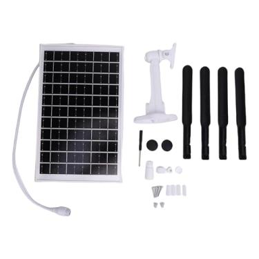 Imagem de Tnfeeon 12W Powened Solar 4G LTE Modem Router de 300 Mbps WiFi 6 Extender Com o Slot SIM Slot 18000 Mah Bateria de 150m de Longo Alcance IP66 Provo de água (Antenas brancas)