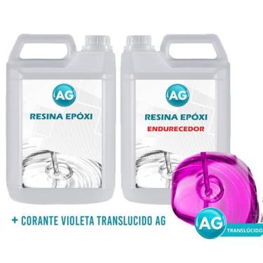 Imagem de Resinas Epóxi 1KG + Corante Violeta Transparente AG - Resinas ag