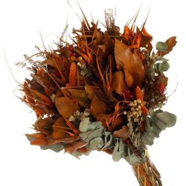 Imagem de Arranjo de Flores Artificiais Buque de Flores Secas Mix Desidratadas Laranja Flores Para Decoração