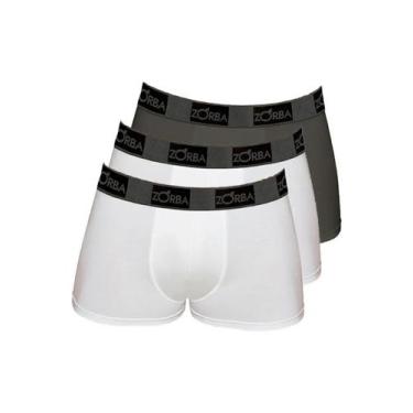 Imagem de Kit com 3 Cuecas Boxer Zorba 717 Colorido, Branco, GG