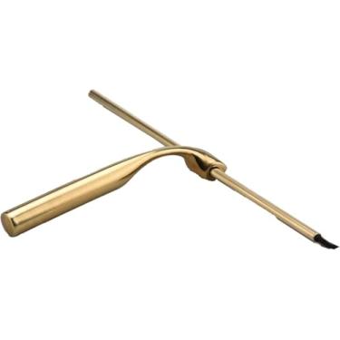 Imagem de Limpador De Tela De Chuveiro De Aço Inoxidável Limpador De Janela Ferramenta De Limpeza De Vidro Escova De Vidro Raspador De Piso De Azulejo De Banheiro, Golden Scraper + Semicircle Hook, one-size