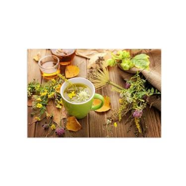 Imagem de Tela de cozinha para decoração de parede - pintura de natureza morta impressão em tela - xícara de chá - pôster e impressões de comida - decoração de parede moderna para sala de jantar 40 x 60 cm 16 x