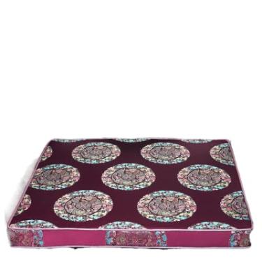 Imagem de Almofadas de assento personalizadas de brocado de seda chinesa espessas para cadeira de jantar, sofá, poltrona, almofadas antiderrapantes (50 x 40 x 4 cm, bordô 5 dragões)