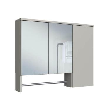 Imagem de Armário Espelheira Banheiro Olívia Mel Arenas com 3 Portas e Toalheiro