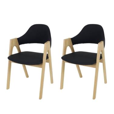 Imagem de Kit Conjunto 2 Cadeiras De Jantar Cozinha Restaurante Moderna Valeri Preto