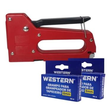 Imagem de Grampeador Profissional de Ferro com Grampos Perfeito para Reparos Madeira Estofado