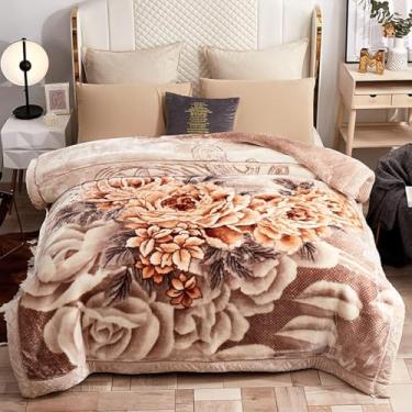 Imagem de Cobertor De Lã De Conforto De Inverno, Microfibra De Pelúcia Dupla Face, Colcha De Cama Espessa E Quente, Padrão De Flores, 9, 200x230cm/4KG