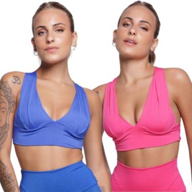 Imagem de KIT 2 Top Bojo Suplex Liso Serra e Mar Roupa Para Academia Treino Moda Fitnees-Feminino