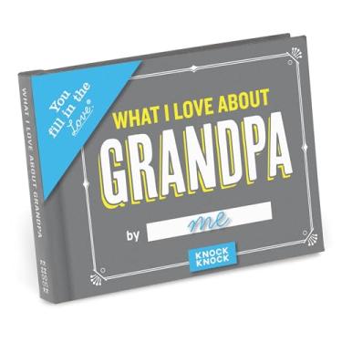 Imagem de Knock Knock What I Love about Grandpa Fill in the Love Book Diário de presente preenchido em branco, 11,4 x 8,3 cm, cinza/vovô: Fill in the Love Journal