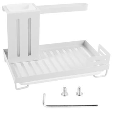 Imagem de Organizador de pia de cozinha, organizador de pia de aço carbono, organizador removível para pia de cozinha, dispensador de sabão à prova de ferrugem, suporte prático de esponja, suporte de escova de