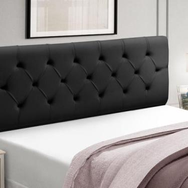 Imagem de Cabeceira Cama Box Estofada Madeira Queen Size Realeza - D'Julia, Pret