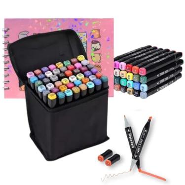 Imagem de Kit 60 Canetinhas Coloridas Ponta Dupla 0,1 e 6,0mm Marcador Permanente Codificadas Por Cor Secagem Rápida Criança Estudante Artista Profissional Designer + Livro