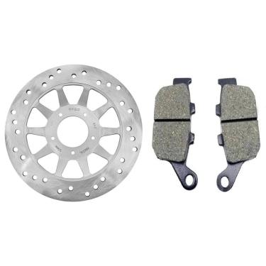 Imagem de Kit Disco + Pastilha Freio Dianteiro Moto Honda Bros 150 Spec Melhor Preço