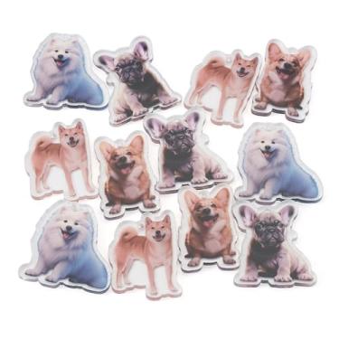 Imagem de Spritewelry 8 pingentes de acrílico para cães, pingentes fofos para chaveiros, sortidos, artesanato, cães, pingentes de animais para fazer joias, colar e brincos
