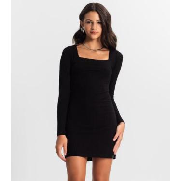 Imagem de Vestido Juvenil Manga Longa Em Ribana Minty Preto, 14, Preto