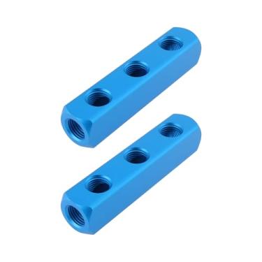 Imagem de Briny River 2 peças divisor compessor de ar 1/10.2 cm BSP encaixe coletor de rosca fêmea para compessor de ar (3 vias)