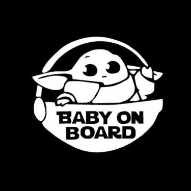 Imagem de Adesivo Baby Yoda Bebê á Bordo Star Wars para Automoveis . - ALLTAK , 