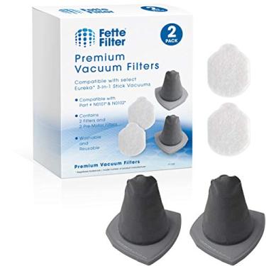 Imagem de Fette Filter - Conjunto de 2 filtros de vácuo compatíveis com aspiradores de pó Eureka NES210, NES212, NES215, NES215A 3 em 1. Compare com as peças # N0101 e N0102 (2 filtros e 2 filtros pré-motor)