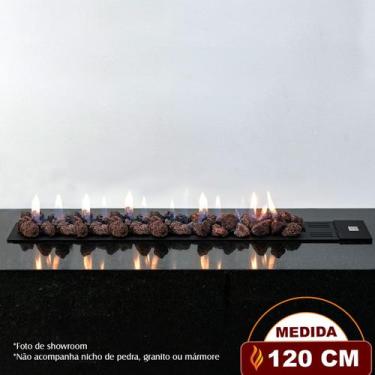 Imagem de Lareira a Gás Luna 120cm  Aço Carbono Preto  Fogo & Art, Sem chave de 