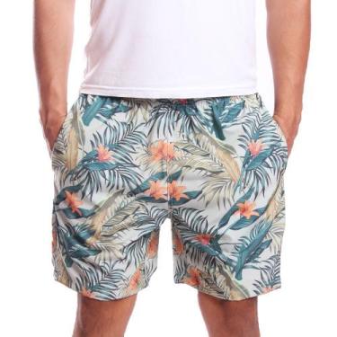 Imagem de Short Tactel Ox Silver Floral Flores, GG, Azul, Masculino