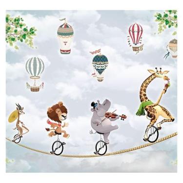 Imagem de Papel de Parede Adesivo Infantil Safari Circo Quarto Menino Menina - 6