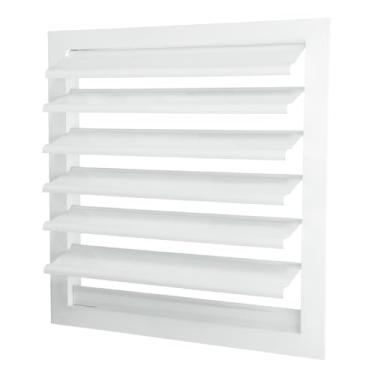 Imagem de PATIKIL Tampa de ventilação de alumínio de 35,5 x 35,5 cm, exaustor de veneziana, ventilação com louvered, grade quadrada de gravidade automática, tampa de ventilação de fechamento automático para