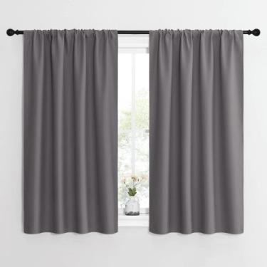Imagem de Cortinas de janela NICETOWN Grey com isolamento térmico com 2 painéis