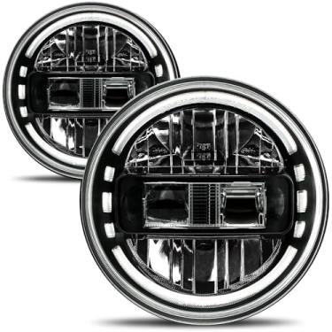 Imagem de AUDEXEN Faróis de LED de 17 cm aprovados pelo DOT com farol baixo DRL e farol alto compatível com Jeep Wrangler JK JKU LJ CJ TJ 1997-2018 faróis - patente exclusiva (preto)