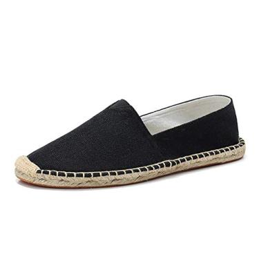 Imagem de Fereshte sapato masculino casual com estampa de alpargatas e sapatos baixos respiráveis, A# All Black, 8.5 Women/7 Men