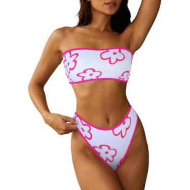 Imagem de Biquíni ZAFUL feminino sem alças Wave Bandeau de 2 peças