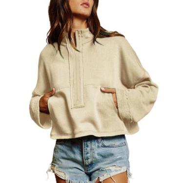 Imagem de Moletom Himosyber Cropped com meio zíper para mulheres