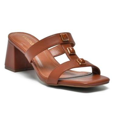 Imagem de Tamanco de Salto Bloco Feminino Via Marte 171-026-01, Marrom, 37