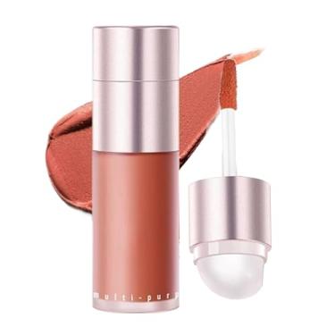 Imagem de Rrlihjgu Blush Creme - Stick Labial e Facial Sombra Líquida para Olhos | Maquiagem Dupla Face de Longa Duração para Mulheres Meninas Viagem Escola Festa Aniversário Ferias Natal Casamento