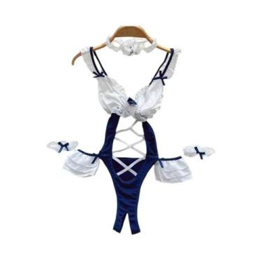 Imagem de Macacão Feminino Sem Mangas, Slim, Costas Descobertas, Saia Mini Pliss