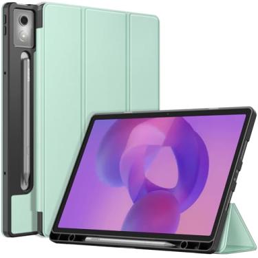 Imagem de Fintie Capa para Lenovo Idea Tab Pro 32.3 cm 2025 (TB-373FU/ TB-375FC) - Capa protetora traseira de TPU macio ultrafino com suporte para caneta e hibernar/despertar automático (verde)